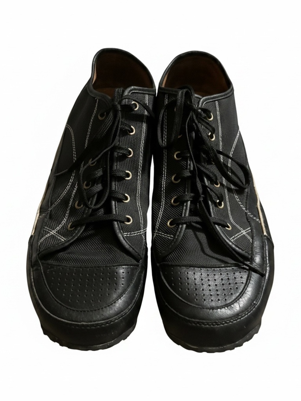 Men's Black Lace-Up Everyday Sneakers
